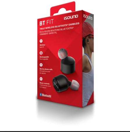 iSOUND DGHP-5640 BT-FIT BLUETOOTH EARBUDS, BLACK