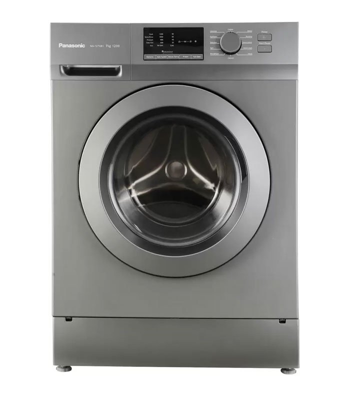 Panasonic Washer 7KG Front Load, 1200 rpm, Silver + Free Samko Iron (SI2216), 127XB1LAS