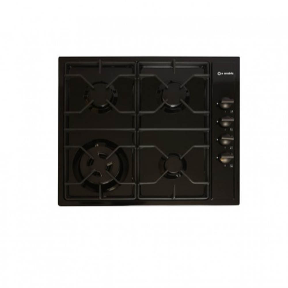 Smalvic Built-In Top 60cm 3Gas+1 Double Burner Ignition Cast-Iron Black, SMA-PI633G1BDC