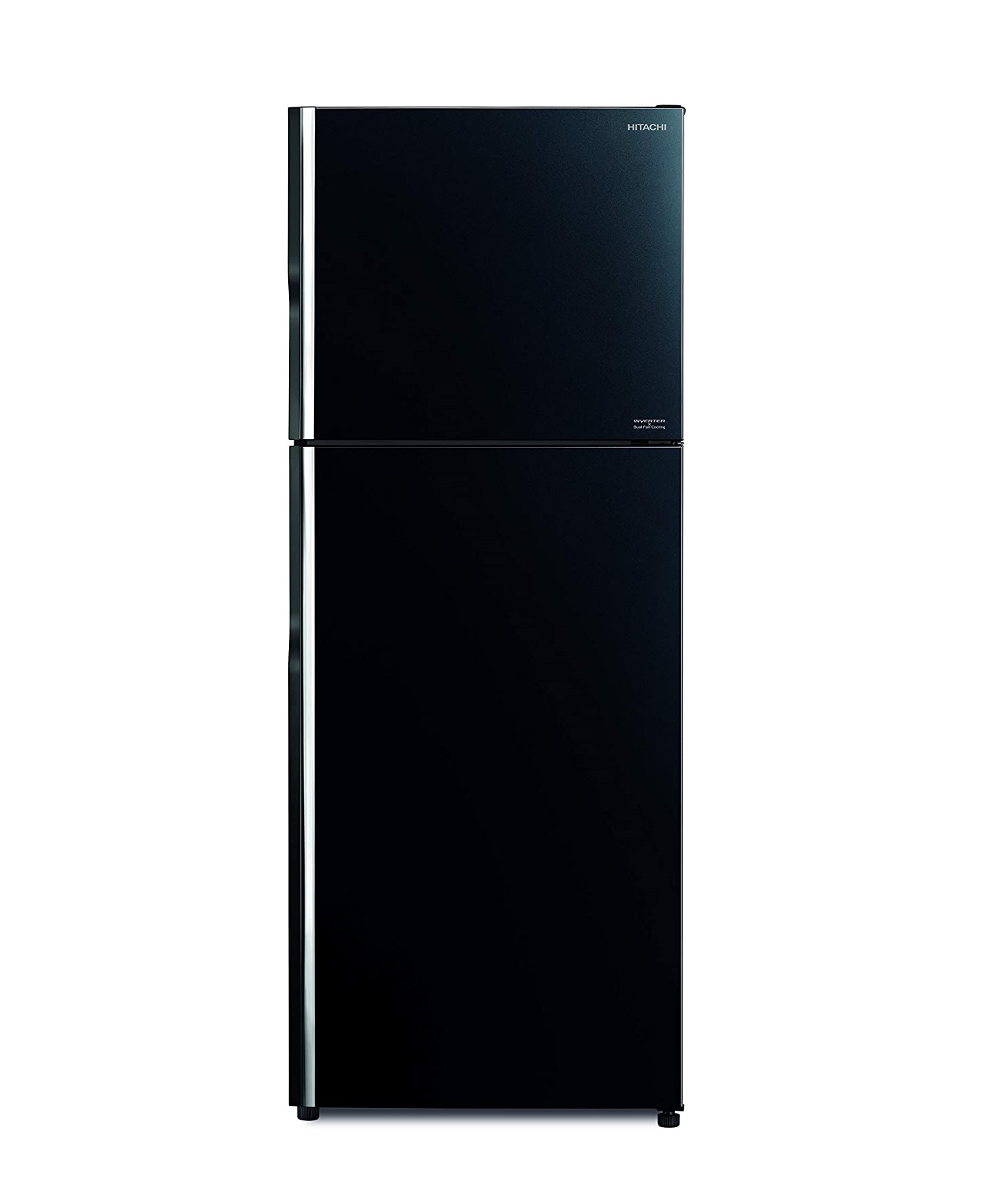 Hitachi Fridge 2 Doors, Inverter, Glass Black, HIT-RVG590GBK