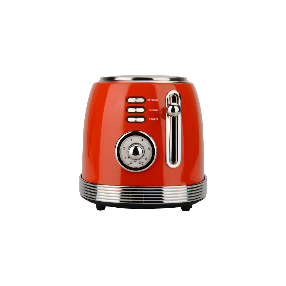 Zilan Retro Bread Toaster, 2 Slots, 6 Level Heat Settings, 850W Red, ZLN7040