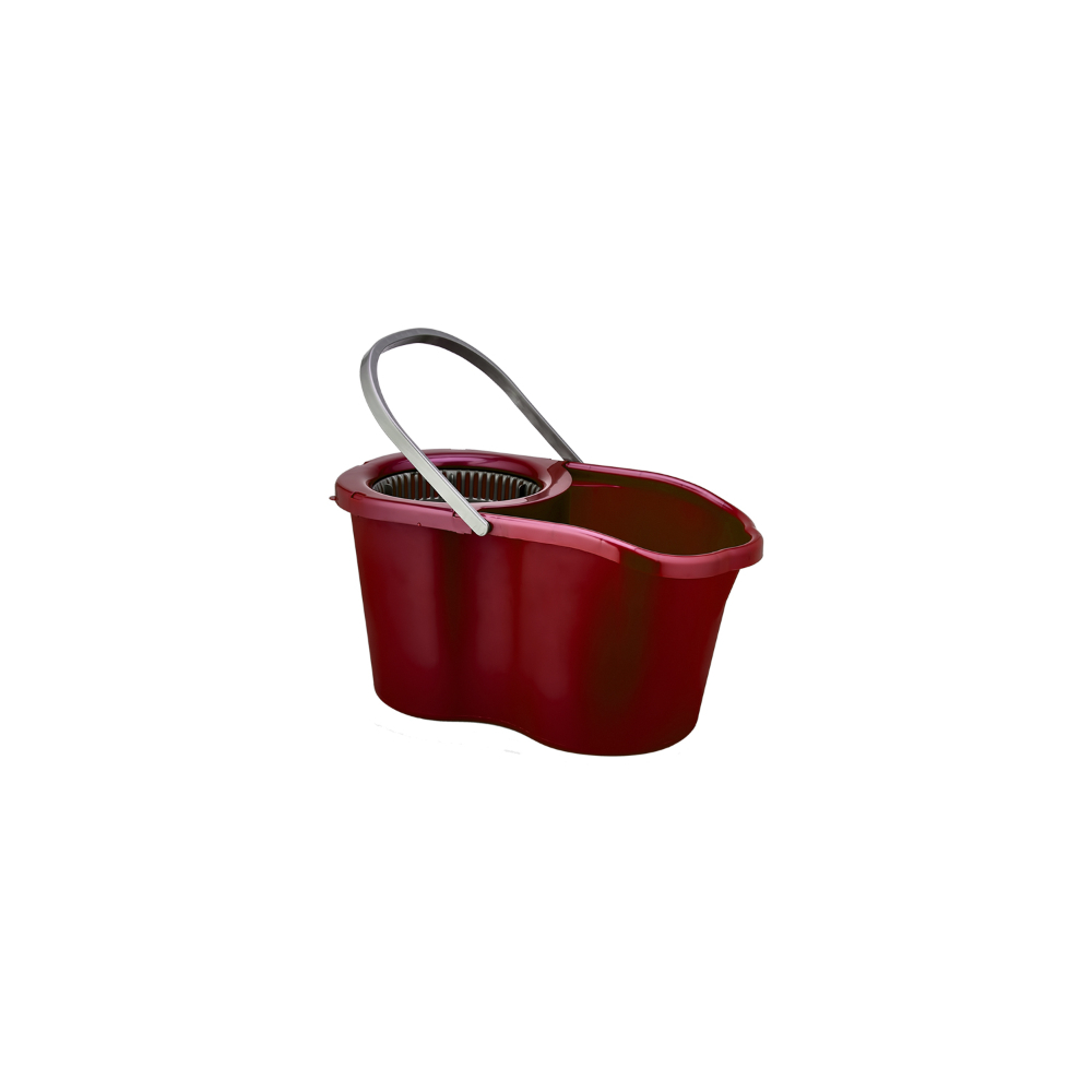 Magic Mop Bucket Lisa, 360 Degree Rotating Mop, Bucket Capacity 12L, Red, ZLN1389RED