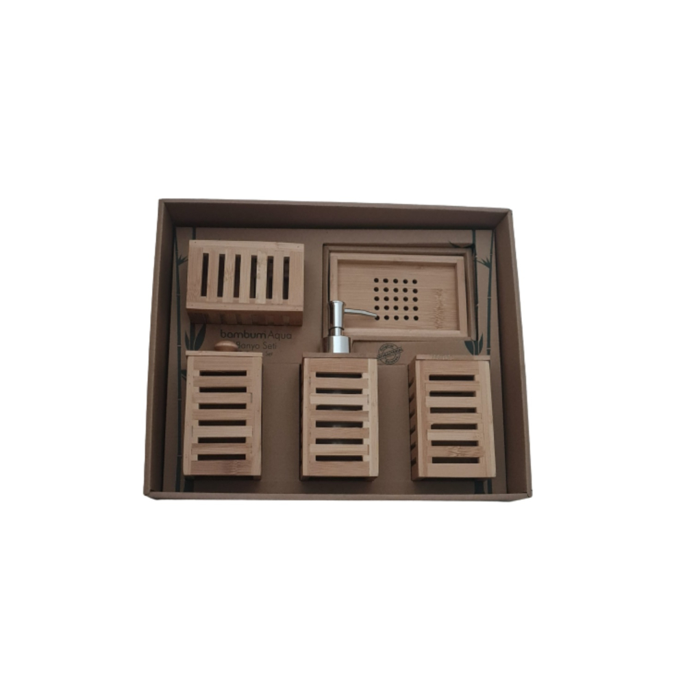 Bambum Wooden Bathroom Set 5Pcs, TUR-B0261