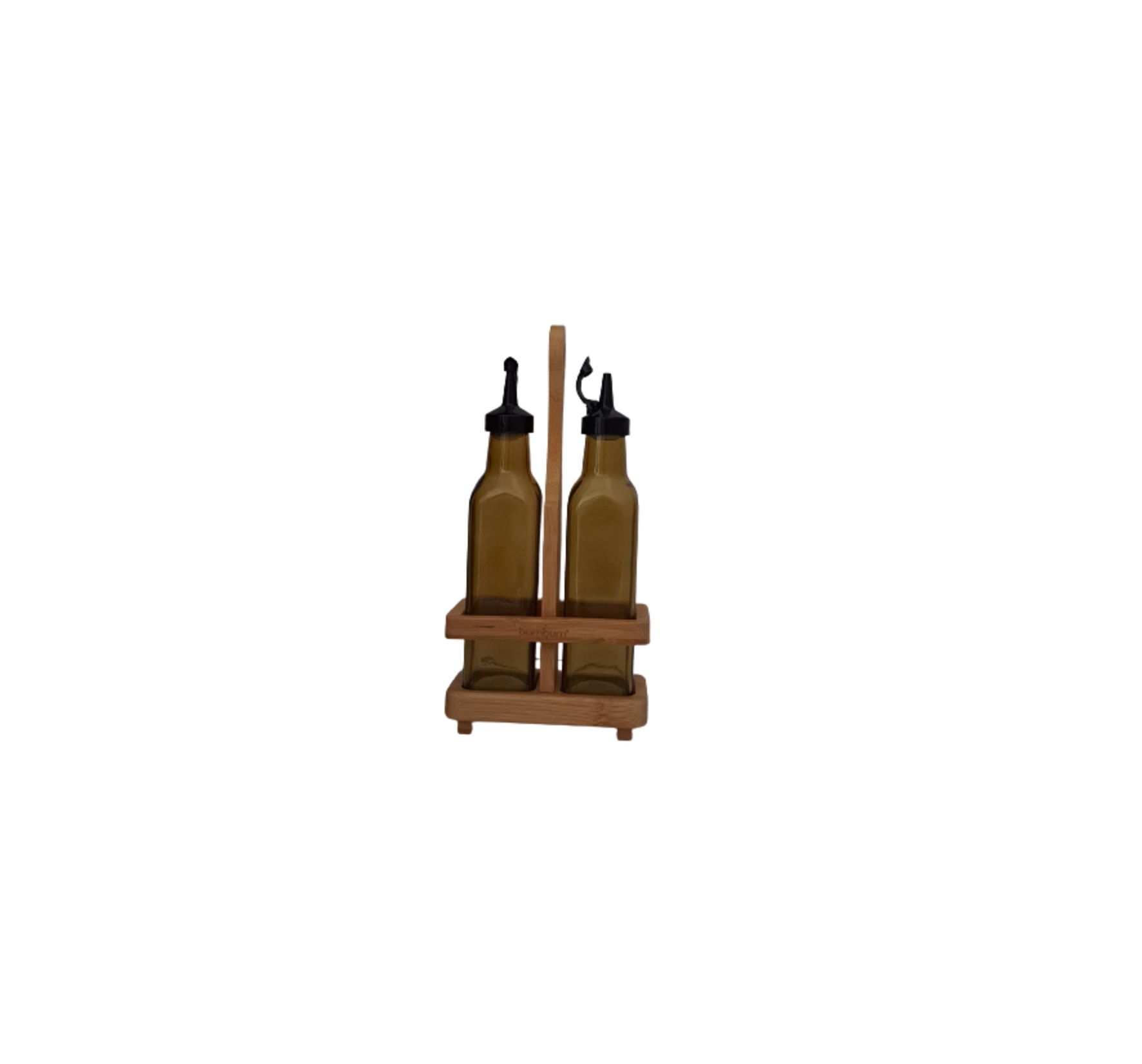 KC Set Of 2 Oil Vinegar + Wood Stand, TUR-B4402