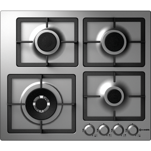 Smalvic Built In Hob, 60Cm, 4 Burners, Frontal Knobs, Steel, PQMF603GT