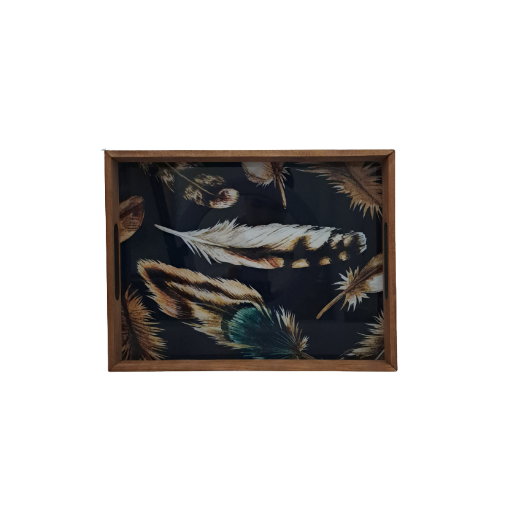 KC Karaca Tray Wood (Leaves), TUR-4248LEAVES