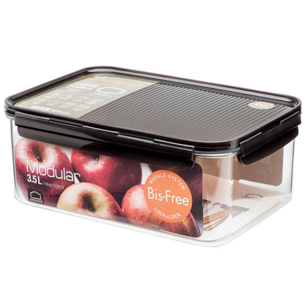 Modular Bisfree Rectangular Container 3.5L - Brown,LBF407