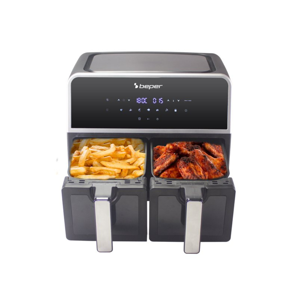 Beper 9 Liter Double Basket Air Fryer, P101FRI090