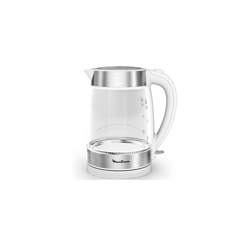 Moulinex Kettle Glass, 1.7L White And Silver, MOU-BY600130