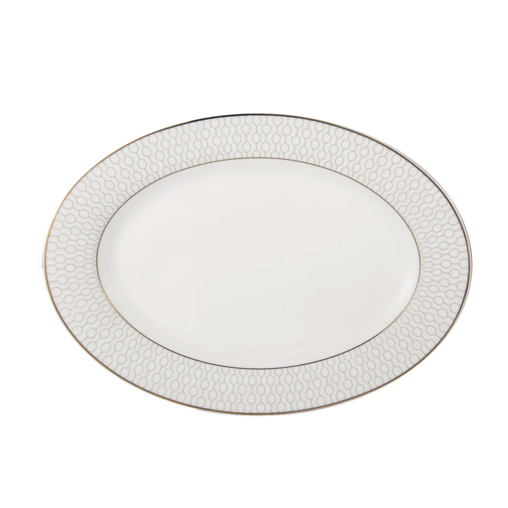 Sym Arris Silver Oval Plate 25cm, HJCNB-01OP3AR