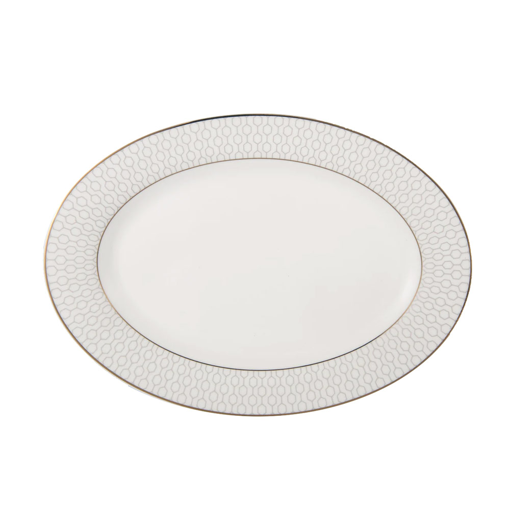 Sym Arris Silver Oval Plate 35cm, HJCNB-01OP5AR