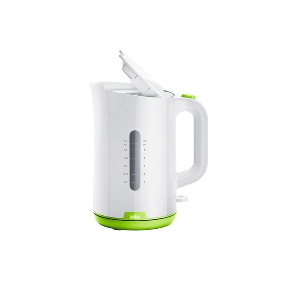 Braun Kettle 1.7L, 2200W, White Green Plastic, BRA-WK1100GR