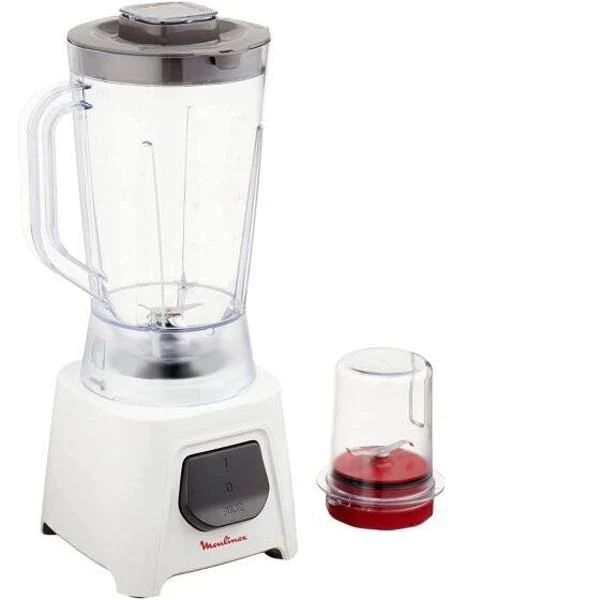 Moulinex Blender  450W, White, Plastic Jar 1.5L, 1 Speed With Grinder, MOU-LM2B2126