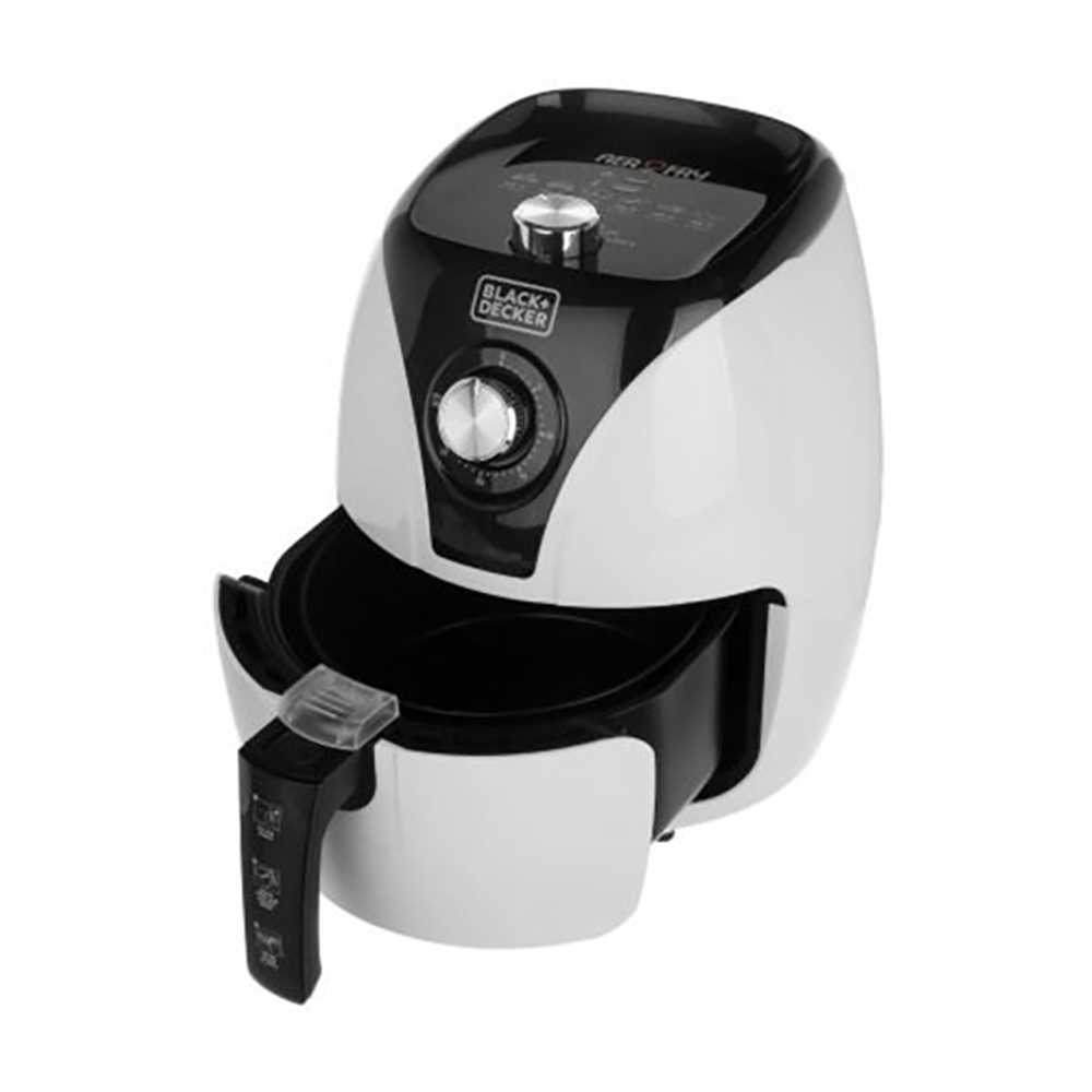 Black & Decker Black+Decker 3.5L 1500W Manual Aerofry Air Fryer With Rapid Air Convection Technology, Black/White, AF220E