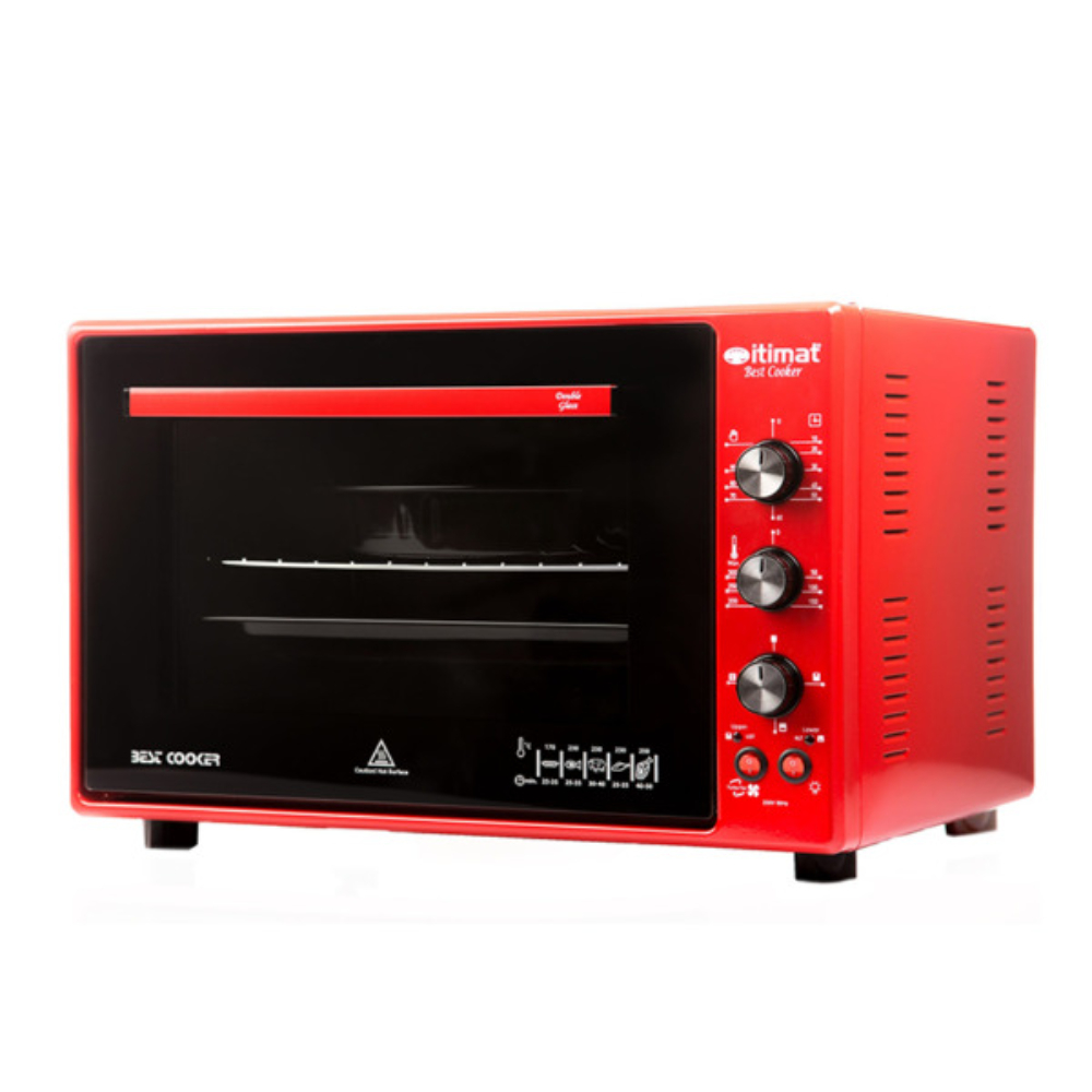 Itimat Electrical Square Oven 50L Burgundy, ITI-I28TTFLBG