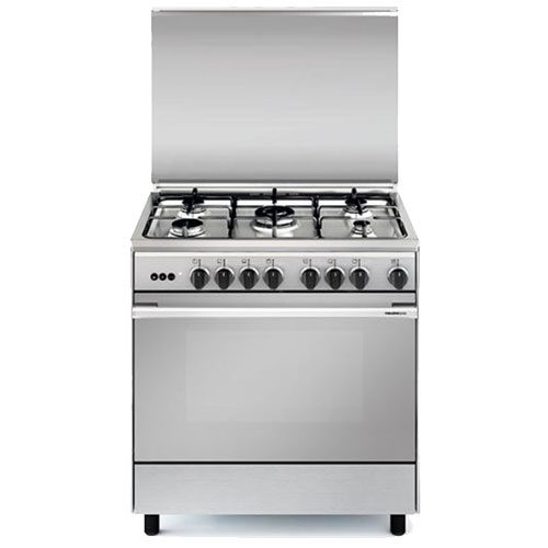 Glem Gas Oven, Unica Closed Door, 5 Burners, Ignition, Oven Light, Timer, Grill, Full Safety, Inox, UN8612GI