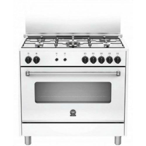 La Germania Cooker, 90X60, 142L Oven, 4 Burners, 1 Triple Burner, Cast Iron White, AMS95C30DW