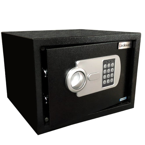 Lock Well Electronic Safe, Digital Lock, 3 Indicator Lights, Black Color, 25EL