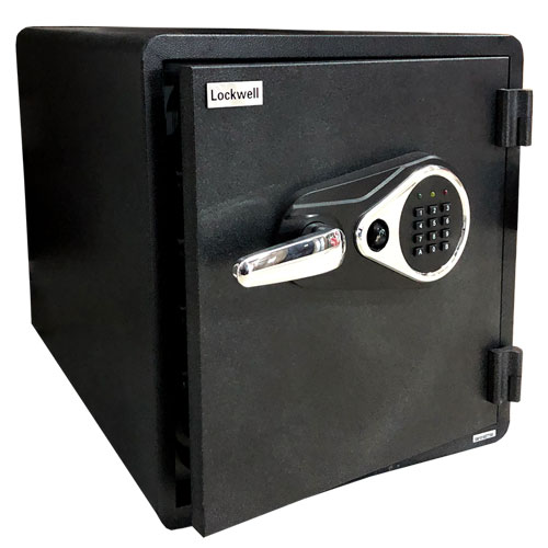 Lock Well Fire Safe, Digital Lock, 1 Removable Shelf, Black/Silver Color, SWF1818E