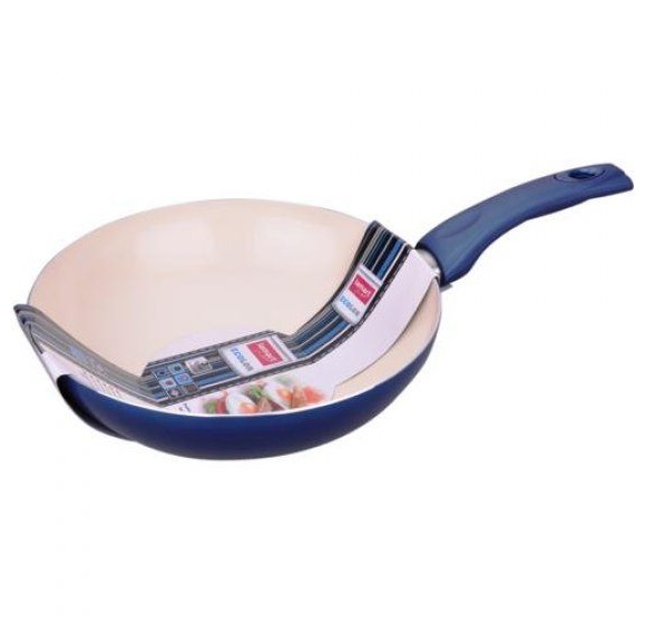 Lamart Ceramic Wok Pan Aluminium 28 x 8 cm LTK2808BLW Blue, 42000202