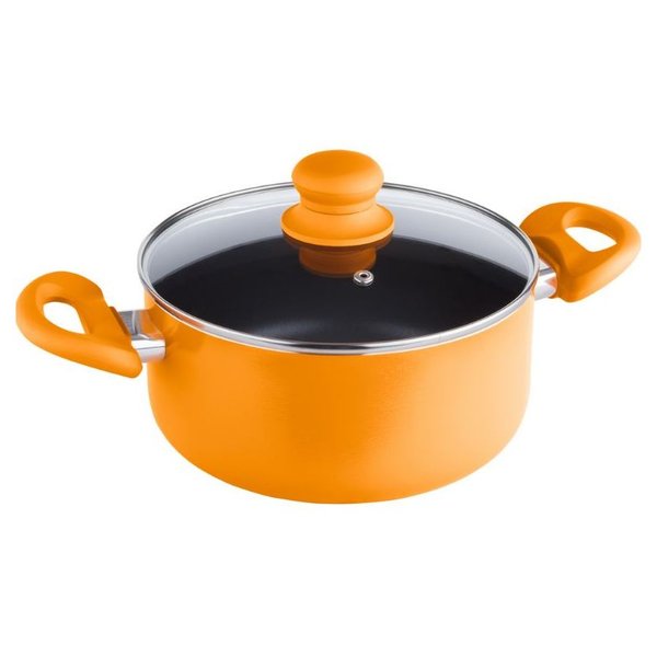 Lamart Aluminium with Greblon Pot with Led Non Stick Coating 20 cm 3 L Orange LT1032, 42001472