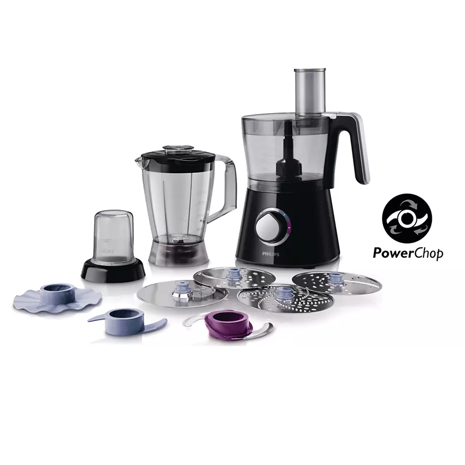 Philips 3 in 1 Food Processor Black 750 W, HR7762/91