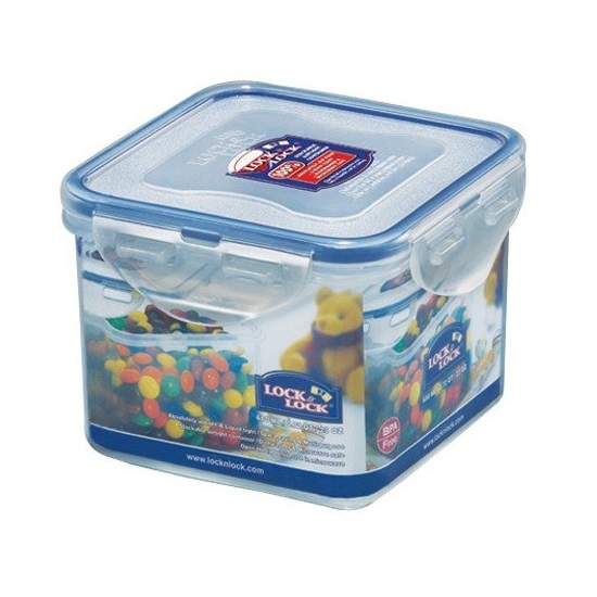 Lock and Lock Square Plastic Food Container 0.68 L / 0.72 QT / 23 Oz, HPL851-HC851