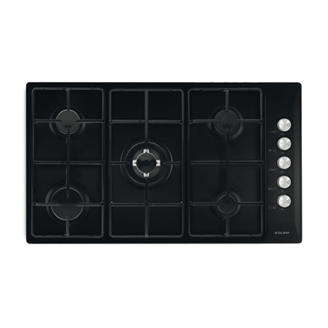 Glem  Built In Gas Hob, 90 Cm, 5 Gas Burners, GTL955NBK