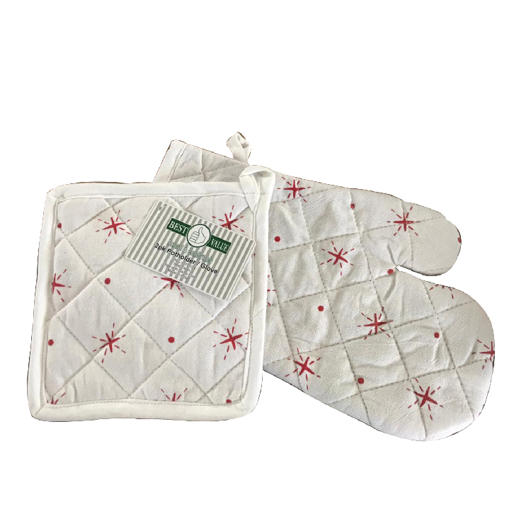 Oven Mitt & Pot Holder | Red/White2, 1435RW2