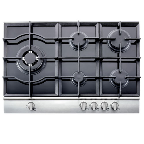 France Built In Hob, 75 Cm, Stainless Front, Cast Iron, HT75V