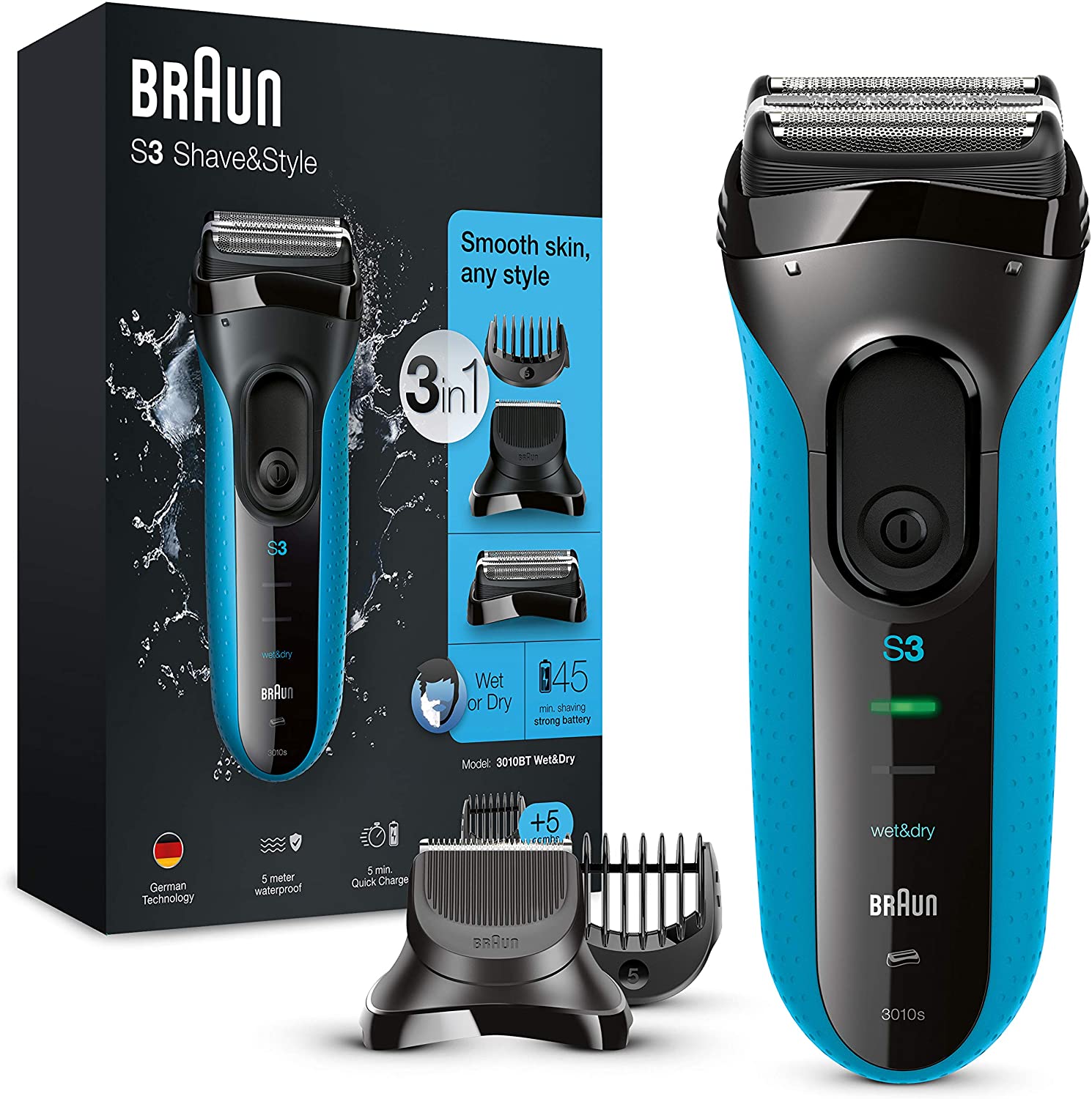 Braun Electric Shaver 3In1, BRA-3010BT