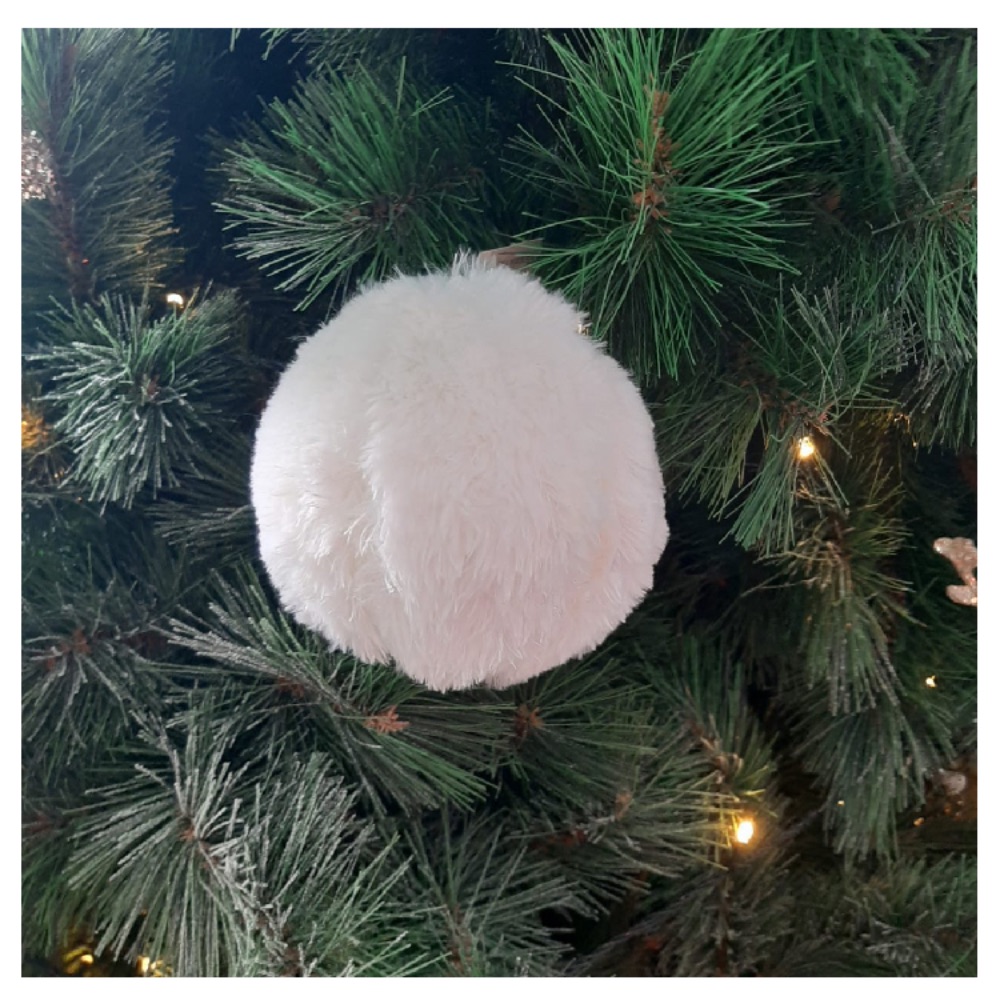 KC Hang. Ball 10.5Cm Fur White, 521-06674