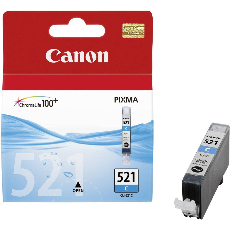 Canon Cyan Ink Tank (Inkjet), CLI-521C