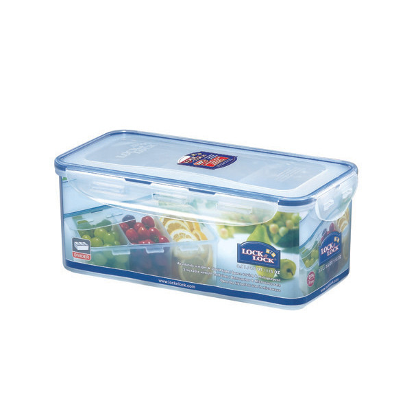 L&L Rectangular Food Container 3.4L W/Divider, HC848C 