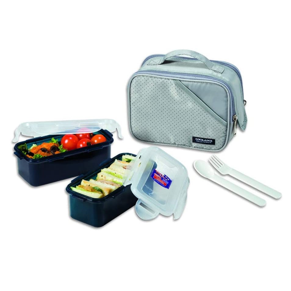 L&L Lunch Box Black W/3Pcs, HCPL762DB