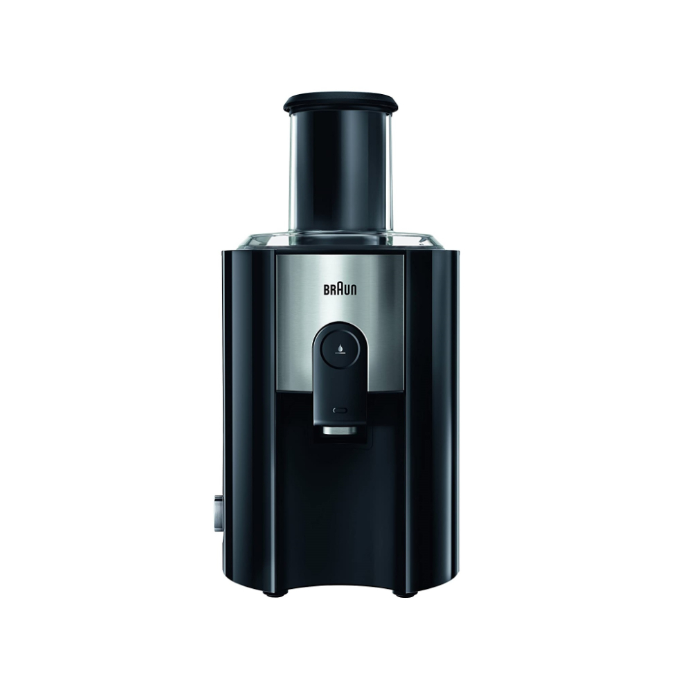 Braun Spin Juicer Extractor, 900W, 2 Speeds, Anti Splash Spout, 1.25L Foam Seperating Jug, Dishwasher Safe Parts, Black, J500